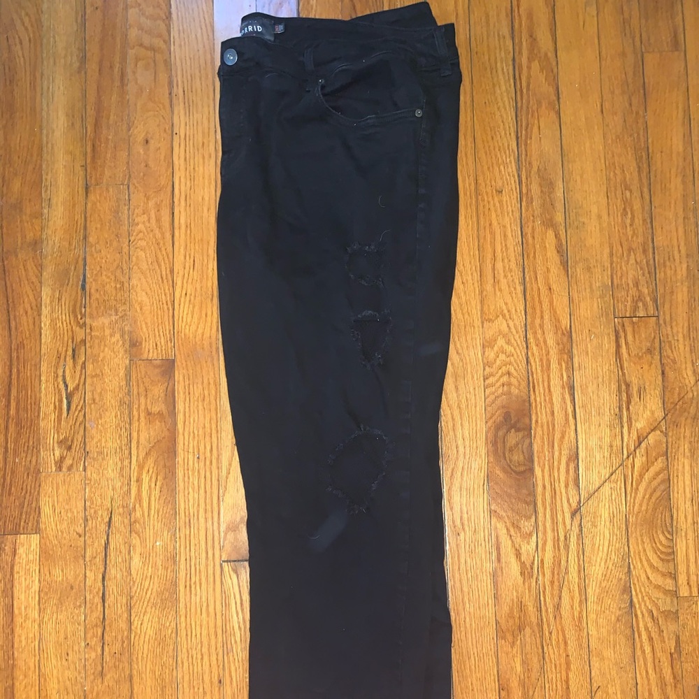 Torrid fishnet distressed jeans